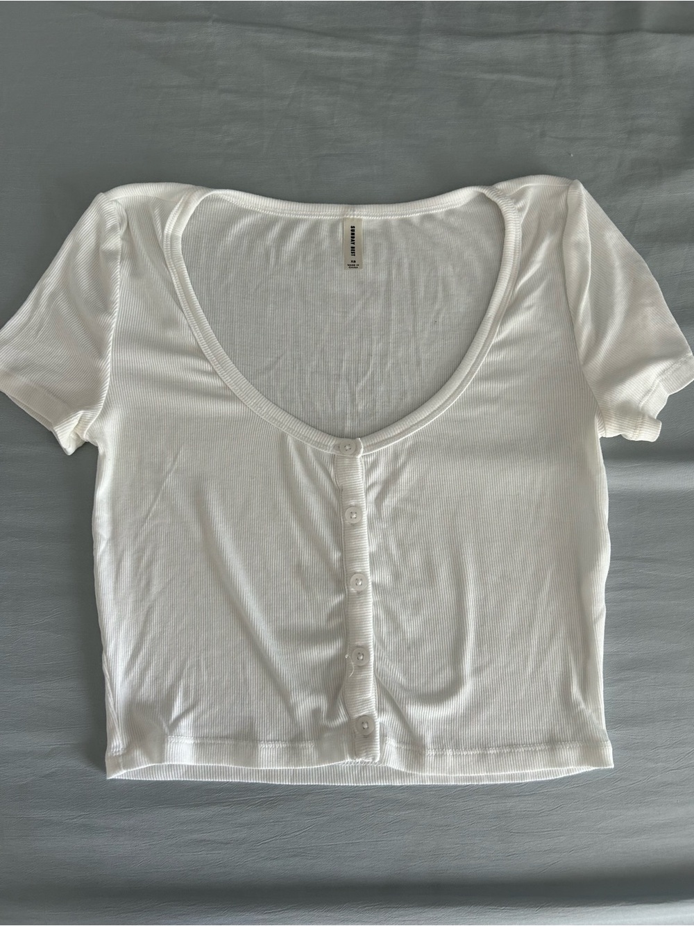 Aritzia While Button-Up Crop Top